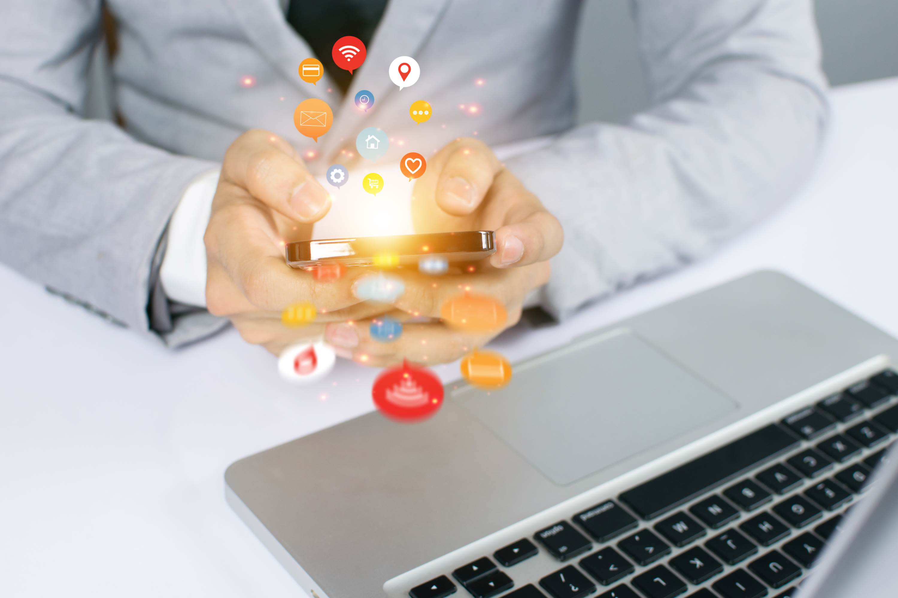 midsection man using mobile phone